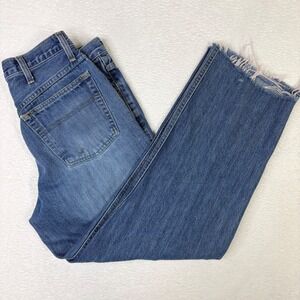 Cinch Jeans Mens 34 Cropped Blue Denim Straight Leg Raw Hem Cotton Made in Egypt